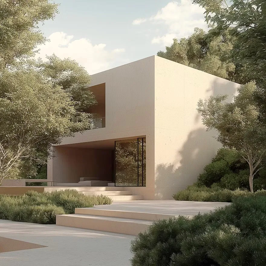 a modern building with a unique design